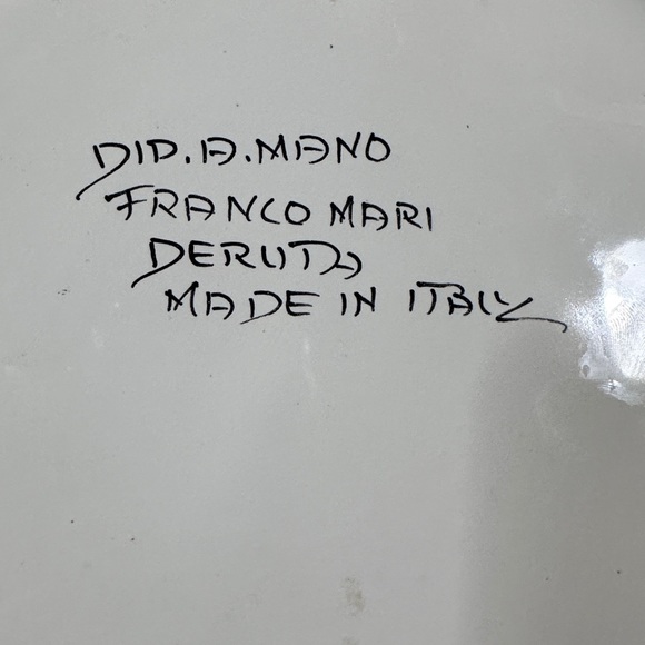 Deruta Raffaellesco Cake/Serving Plate 10 1/4" Hand Painted Italy Dip A Mano. - Picture 5 of 5
